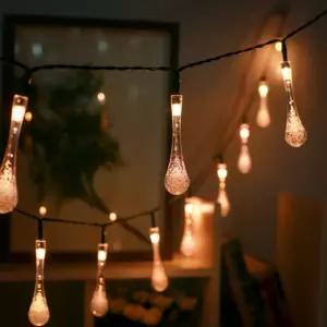 (도토로) 태양광 LED 30구 물방울 가랜드 전구(4m) (웜색)조명 장식 인테리어 트리 가조명 크리스마스