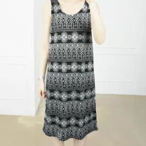 여름 빅사이즈 나시 롱 스판 쿨 원피스 국내생산민소매 아이스 엄마 홈웨어