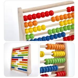 유치원 수학 숫자세기 배수개념 원목 대형주판 산수 셈놀이 숫자교구