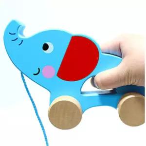 돌아기 원목 코끼리자동차 걸음마연습 보조기 걸음마보조 걷기보조
