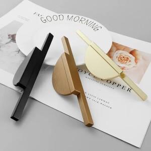 모던 심플 골든 브론즈 라운드 카운터 캐비닛 문짝 서랍 손잡이, 가구 주방 찬장 하드웨어