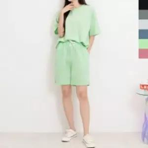 GQQ M580_M680 여자 반팔티 5부 반바지 세트레이닝 레이닝복 레이닝 셋트 오버핏 밴딩5부