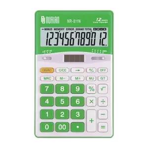 누리안 계산기 NR 811N 그린 12자리휴대용 다용도 팬시 전자 일반 사무 회사 가정용 문구