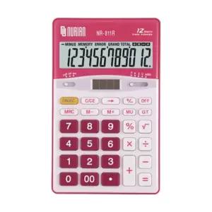누리안 계산기 NR 811R 레드 12자리휴대용 다용도 팬시 전자 일반 사무 회사 가정용 문구