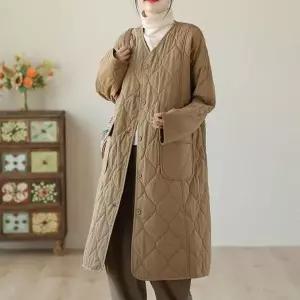 내츄럴 무드 퀼팅 빅사이즈 롱 자켓 점퍼 아우터 바람막이 겨울
