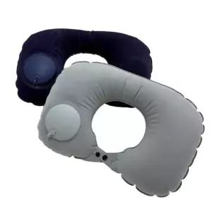 간편한 휴대용 에어펌프 기내형 여행용 목베개 2색상