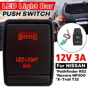 LED 라이트 푸시 스위치 닛산 나바라 NP300 패스 파인더 X 트레일 12V 3A 바 스폿 로커