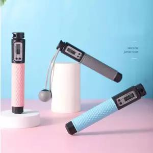 2in1 실리콘 줄넘기 없는 무게추 운동카운터 디지털 실내매트 층간소음 피트니스 홈트레이닝