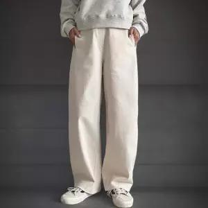[신상오픈런]여성 가을 와이드 코튼 뒷포켓 반밴딩 팬츠 (41913844)
