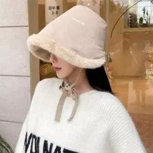 코지 끈매듭 퍼 보넷햇 모자 겨울 방한 털 벙거지 윈터 여성 여자