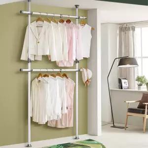 드레스룸 옷방 튼튼한 천정고정 조립식 행거 옷정리 스탠딩 시스템 틈새 교복
