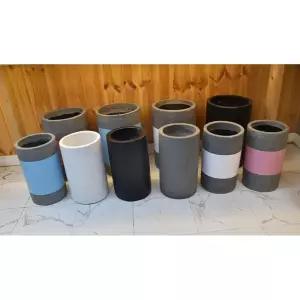 모던레시피 높은 원형 시멘트 테라조 화분 롱실린더 21x35cm분배 인리어 정원 원예 베란다 꽃화분 식물 플