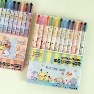 포켓몬 피스 12색 슬라이더 연필 (랜덤발송)컬러펜슬 미술연필 그림놀이연필