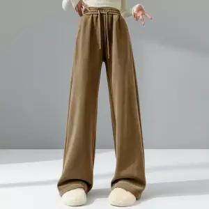 아인리 여성기모 하이웨스트 세미와이드팬츠 브라운골덴바지 겨울 융바지 여자 코듀로이
