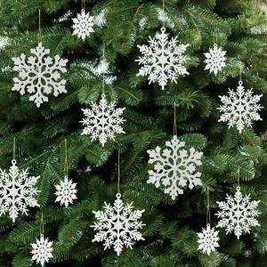 크리스마스장식설정세트(36개입) 트리눈장식 눈품 결정체 꾸미기 소품 인테리어 데코 파티용품 장식품