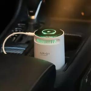 에어큐원 차량용 공기청정기 화이트실내용 자동차 용기 정화