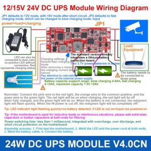 TZT UPS 전원 공급 모듈, 무정전 제어 보드, 충전 스텝 업 보호 DC 12V, 24W, 1A, 2S, V4.0CN