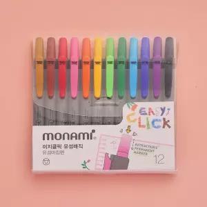 모나미 이지클릭 유성매직 12색 데코펜 마카 필기도구 필기류 네임