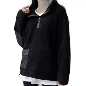 여성 양털 후리스 뽀글이 자켓 뽀이 맨투맨 반집업 여자의류