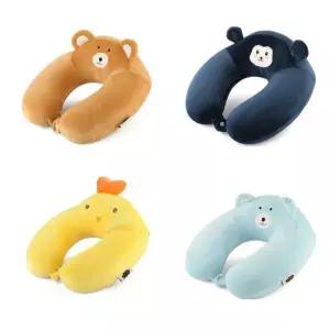 장거리 운전 여행 비행기 사무실 캐릭터 귀욤 목베개차량메모리쿠션 매쉬 받침 용폼 휴대용 쿠션 의자 메모
