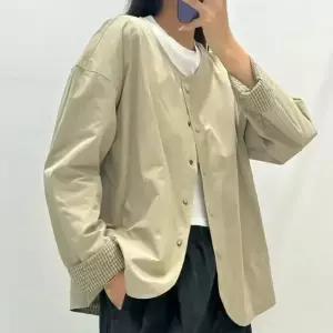 솔저스여성용 빈티지 라운드 블레이저 체크 코트 양면 싱글 OPH1