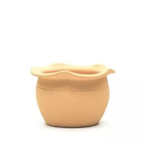 내열토 국산 수제 평턱항아리 23x14cm 살구색 토분식물화분 인테리어 소품 정원 꾸미기 장식 디자인 실내