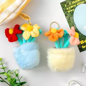 플라워 화분 키링백참 가방고리 걸이 봉제인형링 인형링 키링 홀더 열쇠
