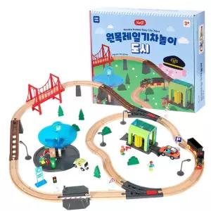 유치원 원목레일 달리는 전동기차 마을꾸미기 조카선물 역할놀이