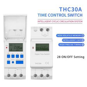 THC 30A 15A 220V 디지털 LCD 주간 프로그래밍 가능 타이머 스위치 시간 릴레이
