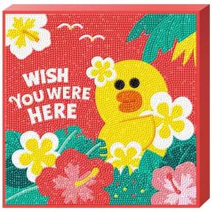 DIY 보석십자수 라인프렌즈 알로하 샐리 25X25큐빅 세트 비즈공예 패키지 캐릭터 스티커