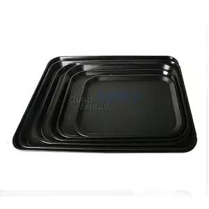 사각 논슬립 쟁반(블랙) 1호 논업소용쟁반 가벼운 가정용 간식 고급 다용도손잡이 다용도 도직 주방 직쟁반