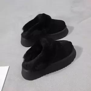 2컬러 여성 털기모 겨울 패션 뮬 슬리퍼신슬 방한화 통굽 퍼안감