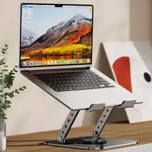 프리미엄 탄소강 노트북거치대 360도 회전 받침대휴대용 높이조절 알루미늄 쿨러 접이식 각도 악세사리 액