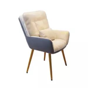 북유럽 쿠션의자-골드스틸다리 등받이화장대의자 미니멀화장대 화이트앤그레이