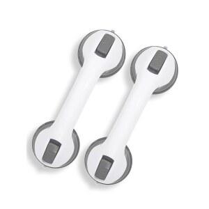 시니어용 샤워 그립 바 강력한 2팩 욕실 그립 지지대 샤워 안전 지지력을 바 노인용 노드릴 흡입 갖춘 샤워용 핸들