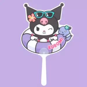 산리오 쿠로미 썸머 부채-10EA여름 휴대용 캐릭터 미니 접이식손 문구 팬시 손부채