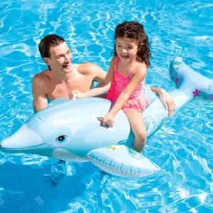 인텍스 돌고래 라이드온 튜브 175x66cm물놀이장난감 수영장 놀이용 이용 비치 모양