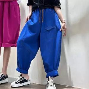 여친 바지 면 캐주얼 가을 면린넨 컬러 빅사이즈 밴딩 솔리드 대디 원픽3