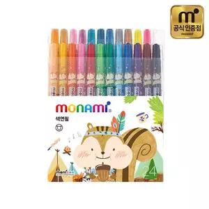 모나미 모니주 샤프식 색연필 24크레파스 크레용 문구 학용품 신학기 미술 색칠 사인펜