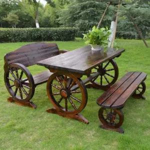 야외용 테이블 세트 옥상 식당 철제 테라스 전원주택 원목