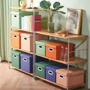 키밍 종이 컬러 수납박스 다용도 리빙 소품정리함휴대용 수납함 대용량함 보관함 정이함 상자 서랍 서류함