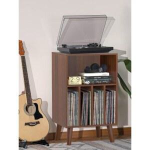 LP보관함 수납장 인클로저 장식장 선반 전시대 턴테이블 원목다리 오크 월넛 호두