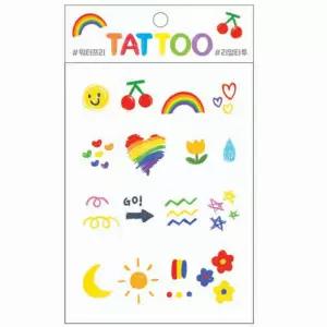 쁘띠 타투스티커_레인보우일회용 귀여운 셀프 그림 바디