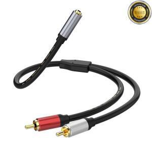 스테레오 3.5 RCA Y 케이블 수-3.5mm 암 AUX 잭 어댑터 오디오 코드 컴퓨터 MP3 전화 스피커 홈 시어터 DVD