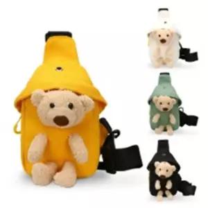 곰돌이 인형장식 플랩포켓 여성 슬링백 디자인 여성힙색슬링백 어깨