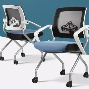 사무용 접이식 등받이 바퀴달린 쿠션의자 pc방 작업용 중학생 오피스 중역 체어