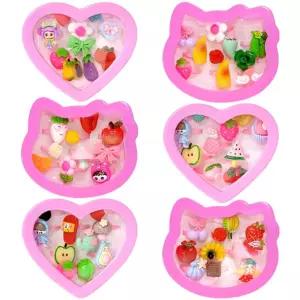 핑크엔젤 반지세트 6개패션 단체선물 판촉물 여아 어린이 장난감 플라스틱