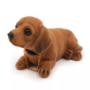 자동차 강아지 흔들이 인형 장식품 노호혼 닥스훈트 차량 노호 용소품 인테리어 악세사리 실내용품 태양열