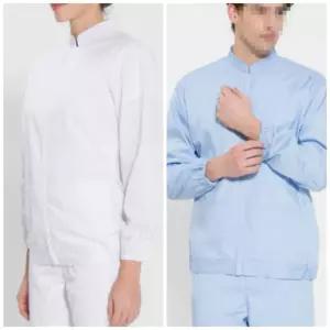 2색 1개 남성 여성 긴팔 위생복 자켓 쿨라이트 지퍼 단체 상의 작업 공장 스판식당 식품회사 해썹 유니 남