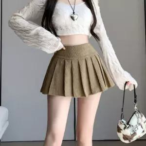 코듀로이 플리츠 속바지 베이직 미니 스커트 골덴 겨울스커츠 데이트룩 패션
